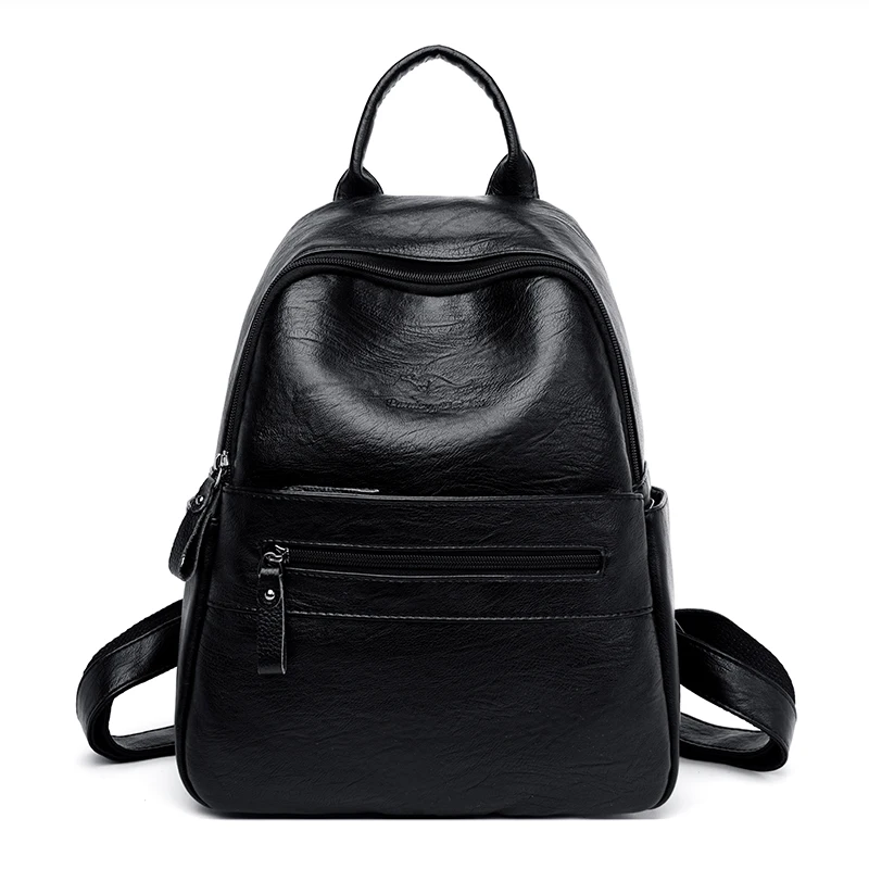 

Ladies Backpack Embossing Fashion Casual Large Capacity Front And Back Pocket Backpack