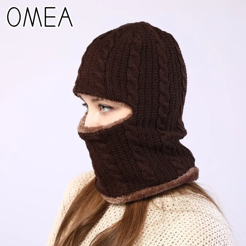 OMEA, маска, шапка, вязаные шапочки, Утолщенные, с плюшевой подкладкой, унисекс, одноцветная, зимняя шапочка, шапка, пуловер, повседневная, для верховой езды, ветрозащитная, наушник