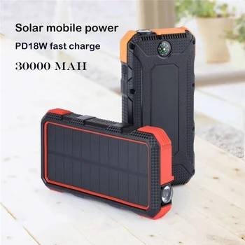 

Solar Power Bank waterproof 30000mAh Power Bank For iPhone Samsung Type C PD Quick Charge 3.0 USB Powerbank External Battery