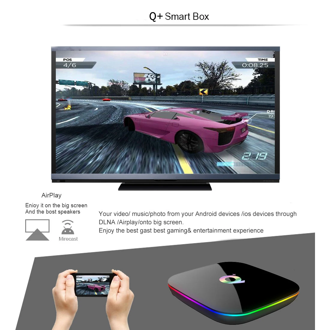  Allwinner H6 6K Smart TV Box Android 9.0 Q Plus 4GB RAM 64GB ROM QuadCore Playstore Youtube Wifi Se - 32952692401