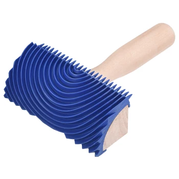 

uxcell 5 Inch 1Pcs Blue M-shape Wood Graining Rubber Grain Tool Pattern Wall Painting DIY MS19A