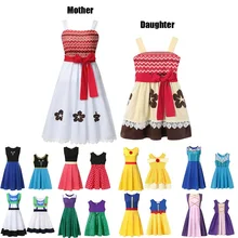 Повседневный костюм принцессы; платье для мамы и дочки; Моана; Эльза; Анна; злая королева; малефисент; Микки; Минни; Ариэль; одежда на Хэллоуин