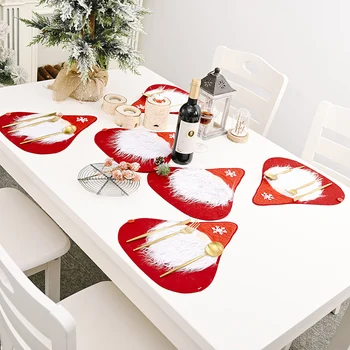 

36cm*31cm Table Placemats Santa Claus Kitchen Stuff Christmas Decorations For Home Table New Year Decoration For Home