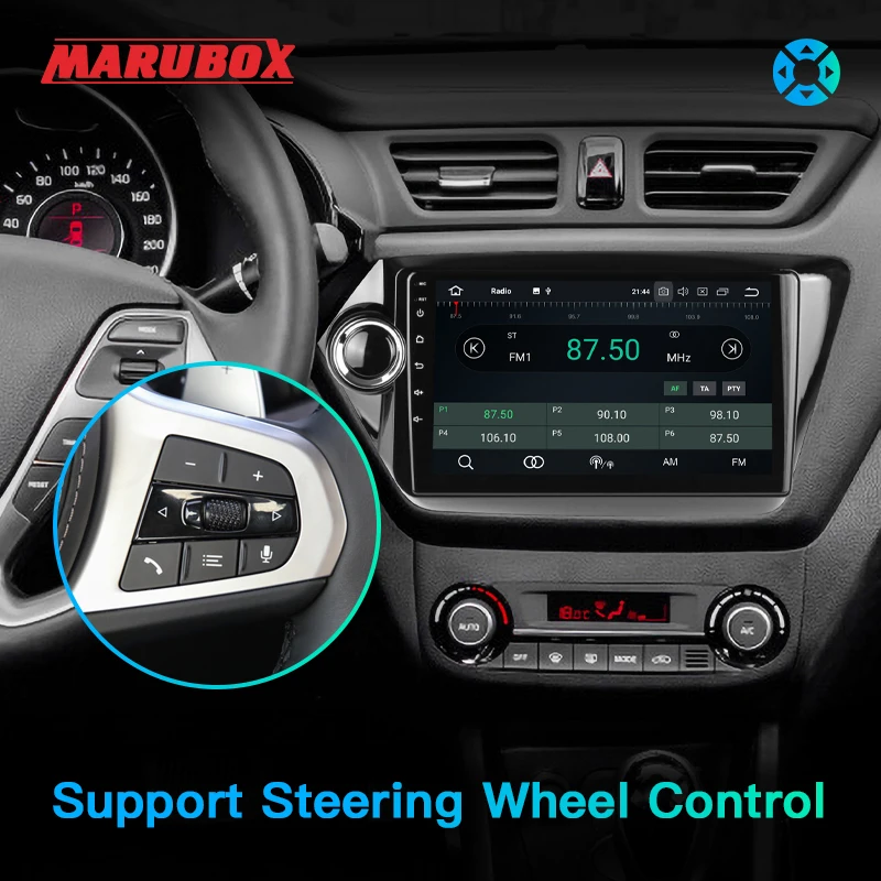 Штатная магнитола для Kia Rio K2 2010 2015 Marubox 9A203 Четырехядерный процессор Allwinner Cortex A53