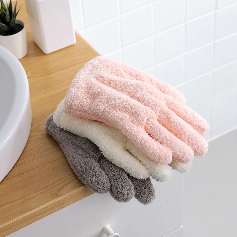 Перчатки для сушки волос поглотитель из микроволокна перчатки Супер Мягкие Рукавицы-полотенца женские товары