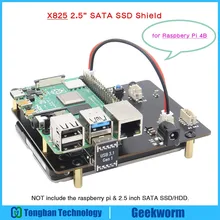Placa de expansão de armazenamento raspberry pi 4 modelo b, 2.5 polegadas sata hdd/ssd x825 usb3.1 módulo de disco rígido módulo para raspberry pi 4b