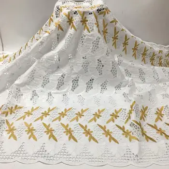 

5Yards New arrival White African Bazin riche fabric with Stone embroidery Lace Nigerian Bazin riche/Lace fabric