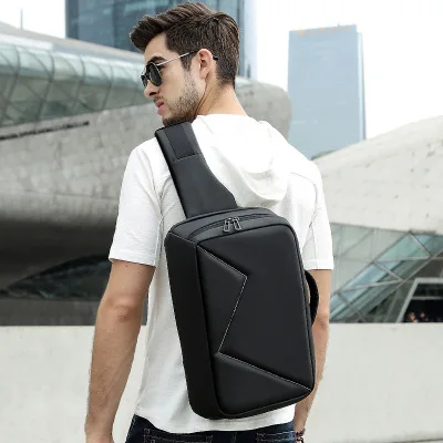 

2019 NEW Men Chest bag for 9.7" iPad USB Charging Short Trip Messenger Bags Water Repellent Crossbody Shoulder Bag