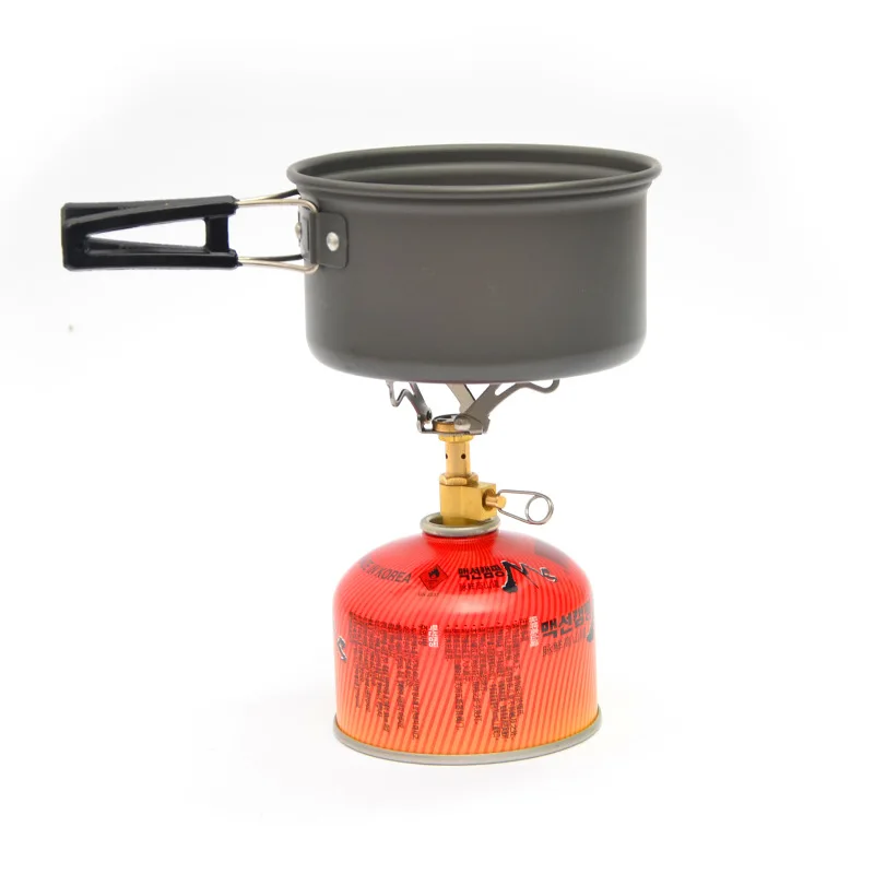 Outdoor gas stove camping gas stove, portable mini titanium stove survival stove pocket picnic gas stove