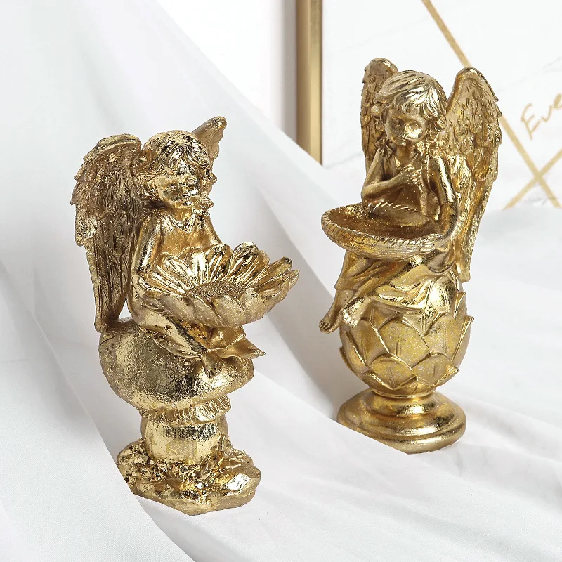 

Nordic Creative Storage Basket Candy Plate Golden Angel Fruit Basket Home Living Room Coffee Table Decoration Crafts Ornaments