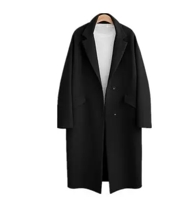 black Blaser блейзер Feminino женский зимний костюм пальто с рукавом чистый цвет покрытый однобортный средней длины модный размера плюс - Цвет: black