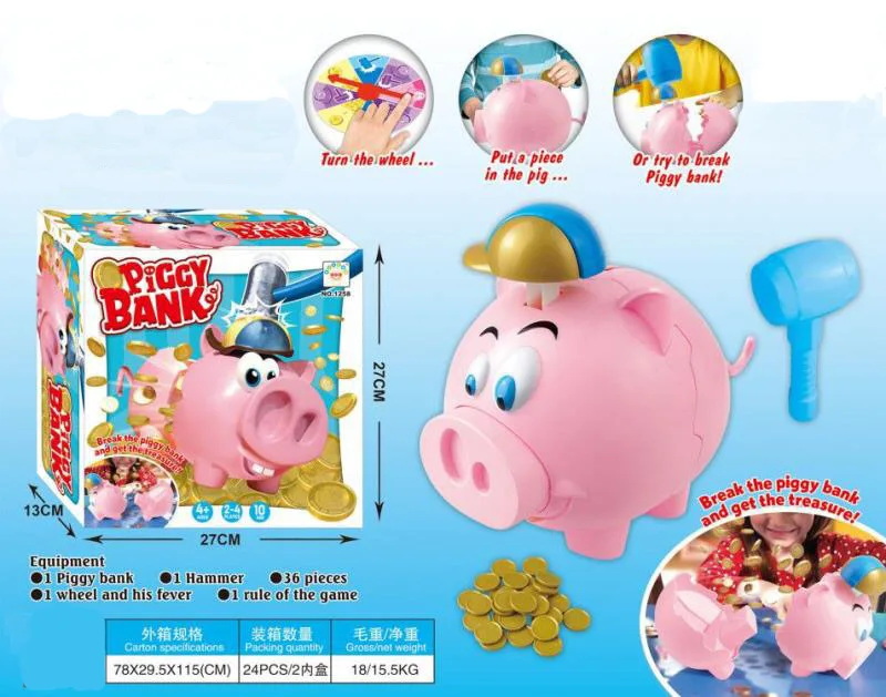 

Creative New Style Cartoon Coin Bank Explosion Pigskin Game Children's Painting Fun Funny Birthday Gift