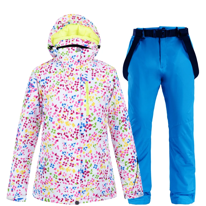 Лыжные куртки и брюки, женский лыжный костюм, комплекты для сноуборда, очень теплые ветрозащитные водонепроницаемые для снежной улицы, зимняя одежда - Цвет: Q7