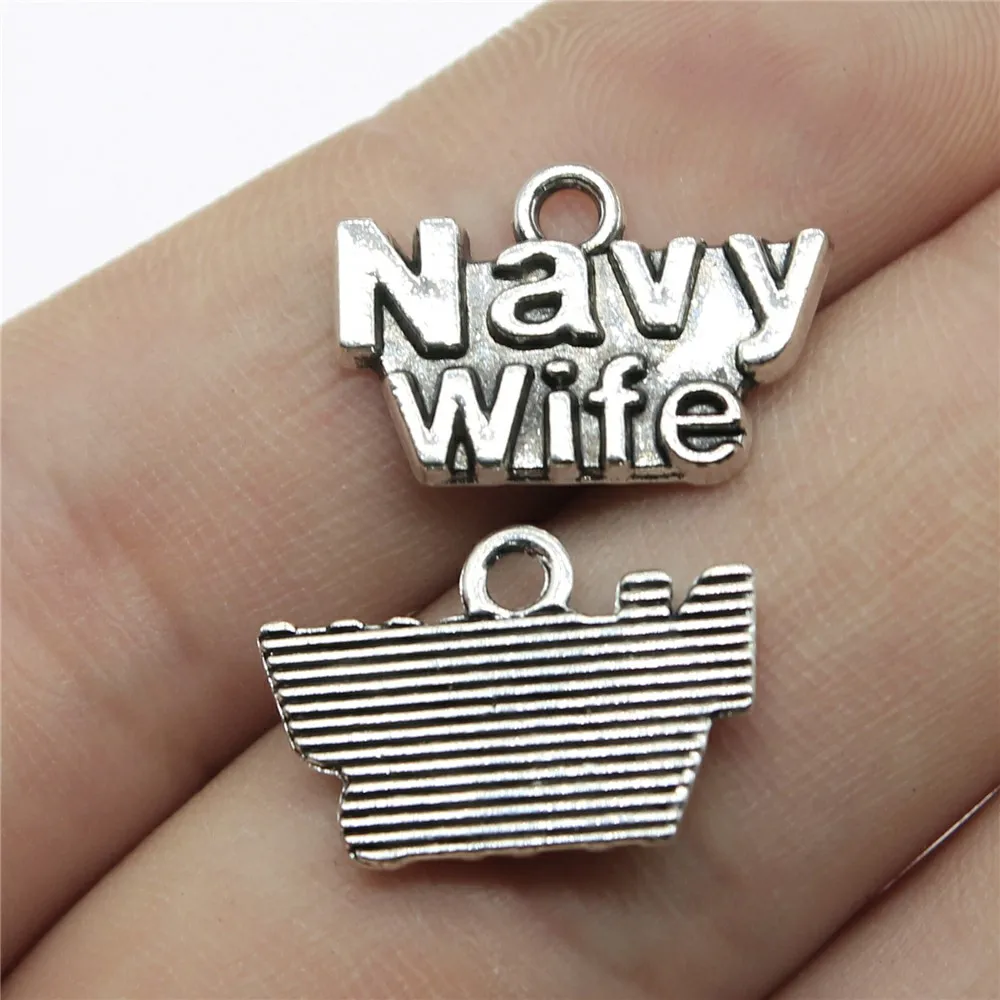 10 шт. 19x13 мм с жемчужным кулоном Navy Wife Шарм Подвески для изготовления ювелирных