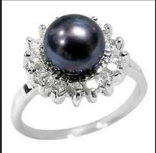 

Wholesale FREE SIP>>stunning black pearl ring SIZE 6~9 #