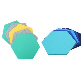 

10 Pcs Hexagon Felt Board Hexagonal Felt Wall Sticker 3D Decorative Home Message Board Self-Adhesive Kids Room Baseboard, 5 Pcs