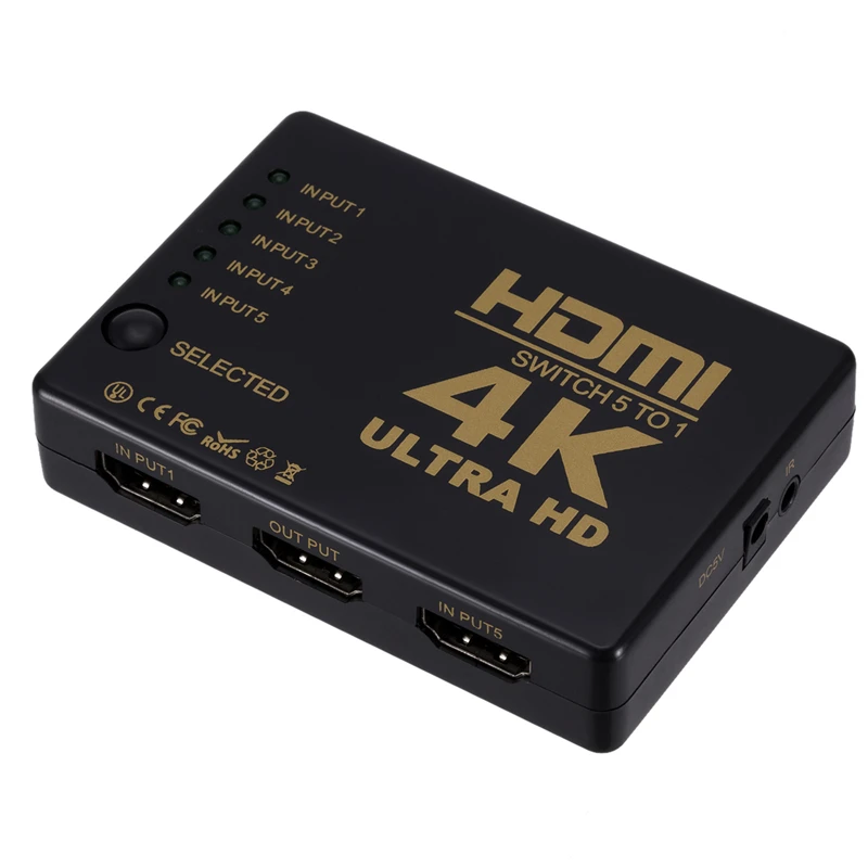 5 портов 4K 2k мульти HDMI-совместимый коммутатор 5*1 сплиттер v с пультом