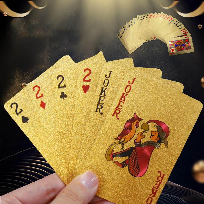 24K Gold Playing Cards Poker Game Gold Foil Poker Cards Waterproof