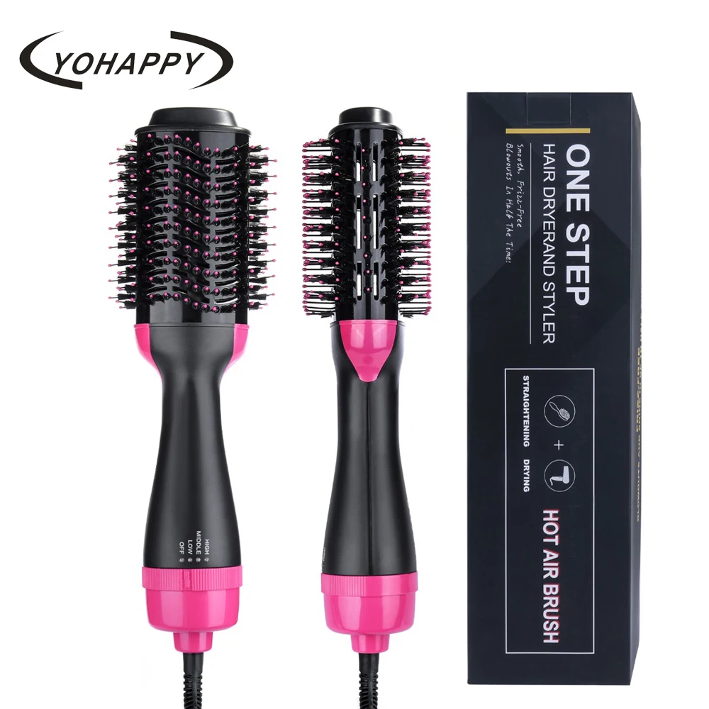 

Professional One Step Hair Dryer brush volumizer 2 in 1 straightener and curler Hot Air Curling iron Rotating Rollers Comb