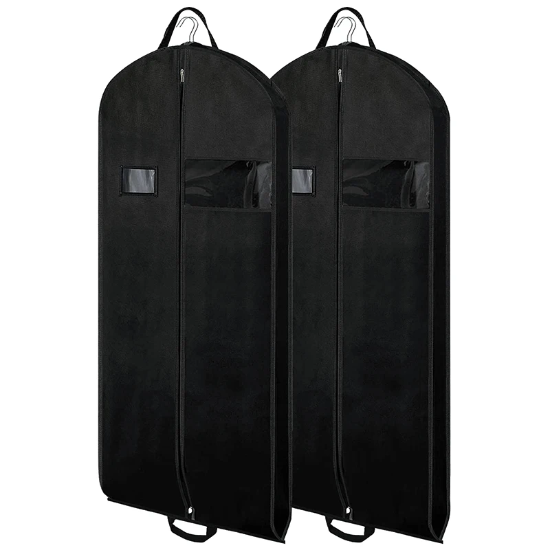 Black Clothing Bag Travel Suit Bag 54 Inch Breathable Dress Bag for