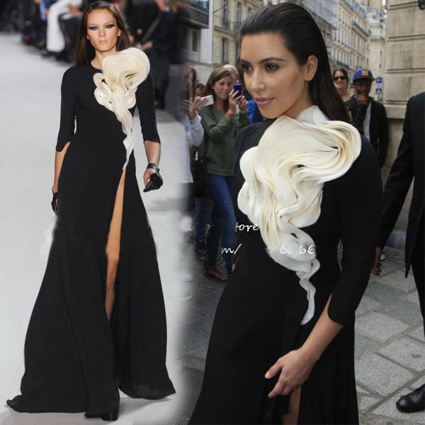 Вечернее платье для выпускного вечера vestido de madrinha с длинным рукавом, официальное Дешевое вечернее платье с цветами, вечерние платья