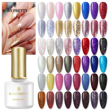 

BORN PRETTY Glitters UV Gel Nail Polish Colorful UV LED Nail Gel Semi Permanent Nail Gel Varnish Sequins Gel for Manicuring DIY