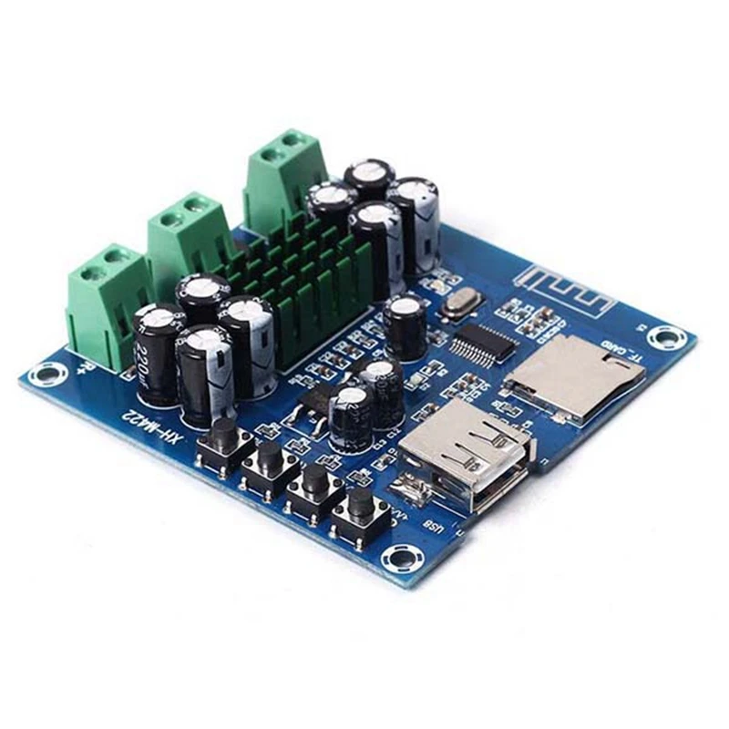 Bluetooth 4,0 плата стереоусилителя 50 Вт x 2 аудио усилитель с Bluetooth U диск плеер с tf-картой 12-24 В Xh-M422 C3-001