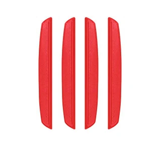 Red 4PCS 6 шт. Универсальная автомобильная защита края двери, защита от царапин, резиновый авто передний задний бампер, защита от столкновений, Наклейка Черная - Цвет: Red 4PCS