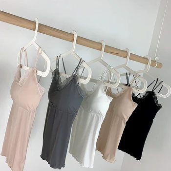 

Ice Silk In The Summer Of 2020 With Breast Implants New Beauty Back Inside Condole Belt Vest LACES Cross Sexy Outer Wear