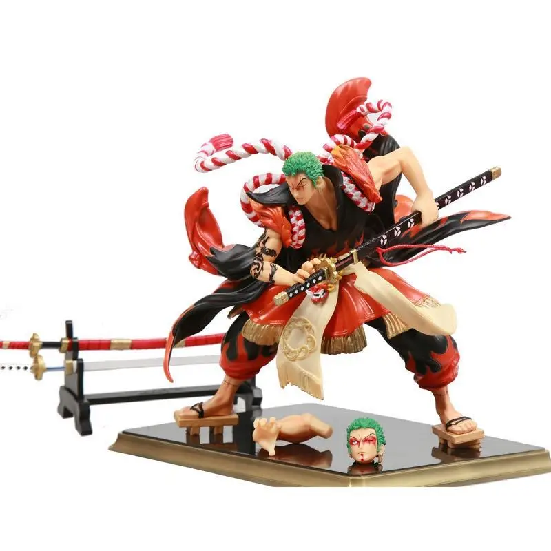 

Collectible Action Figure One Piece Anime Statue Roronoa Zoro Kabuki GK Kimono Tiens One Sword Big Size Model Figurine Onepiece