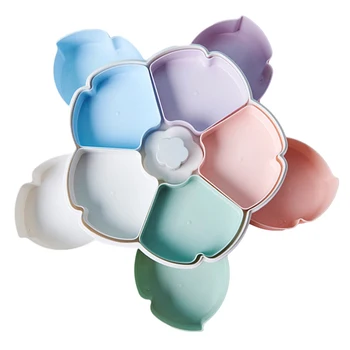 

Creative Double-layer Petal Candy Box Nuts Case Storage Boxes For SNACK Container Rotating Room Fruit Plate, Desk Organizer