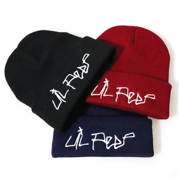 

Lil Peep Beanie Embroidery Men Women Knit Cap Knitted Hat Skullies Warm Winter Unisex Ski Hip Hop Hat