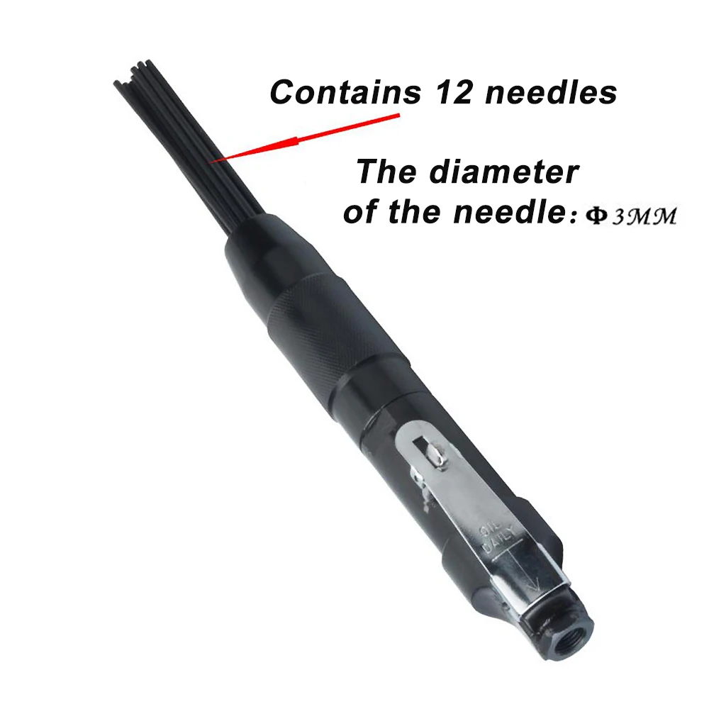 

12 Needle Scaler Air Pneumatic Rust Corrosion Slag Polishing Machine Polisher Removing Deburring Tool Uneven Needle Scaler 3