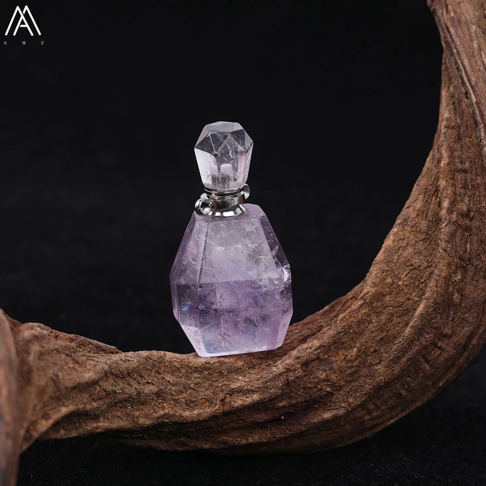 Натуральный зеленый флюорит камень серебро медь Подвеска в виде бутылочки парфюма ожерелье, розовый кварц бутылка Женская мода ювелирные изделия GH-493AMBE
