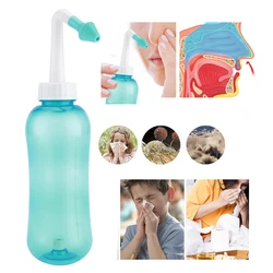 Nasal Wash Cleaner Rhinitis Cleaning Pot Nose Cleaning Bottle For Adult Children Green 500ml Allergic Sinusitis Cure Therapy