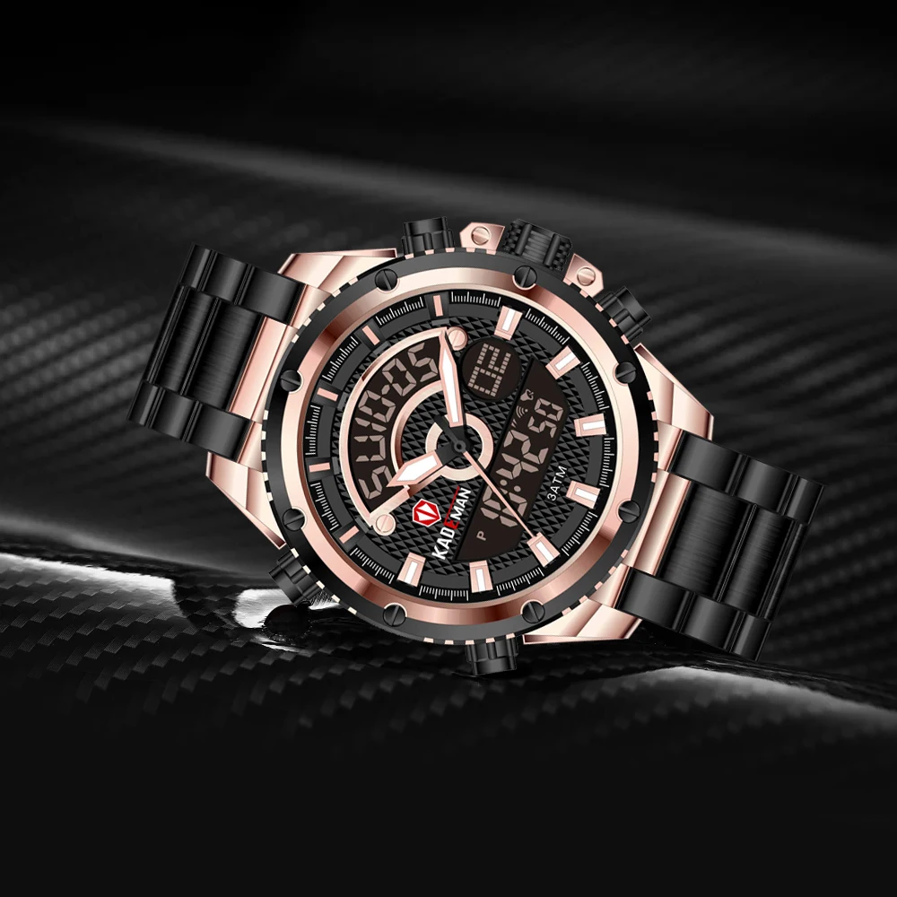 

KADEMAN Watch Men Multi-Function Top Brand Watch Outdoor Sports Waterproof Steel Strap Men Watch relogio masculino Quartz Watch
