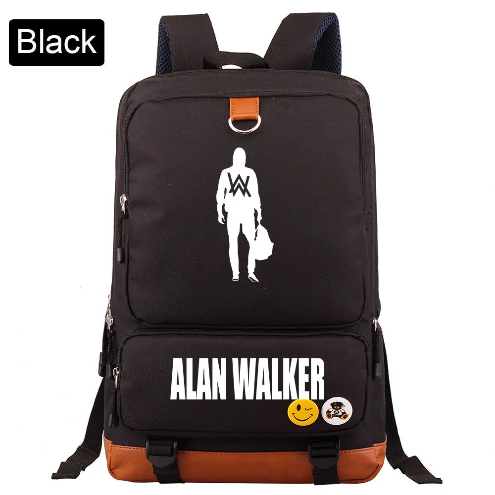 Музыка DJ Fade Alan Walker письмо мальчик девочка Книга школьная сумка женский рюкзак подростковые школьные сумки мужские Студенческие Лоскутные рюкзаки - Цвет: D42 -17