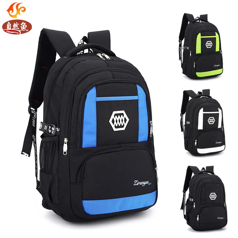 

Natural Fish School Bag Young STUDENT'S 3-6 Grade BOY'S Burden Relieving Backpack CHILDREN'S School Bags Anti-Spillage Spine-Bac