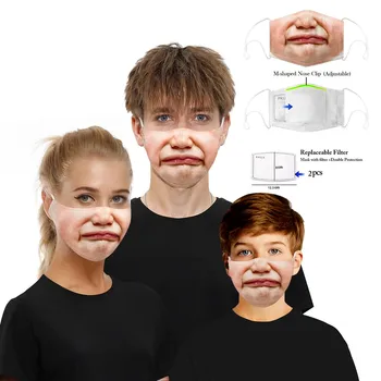 

Dustproof Windproof Foggy Haze Mask With 2PC Mask Gasket Mask Filter Unisex Universal Funny Print Masks plus 2 Gaskets #30
