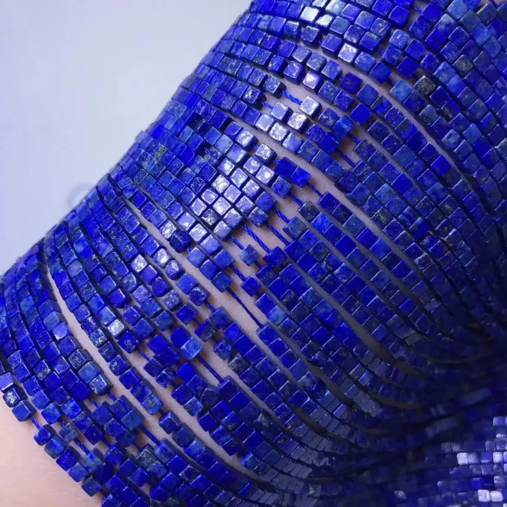 Квадратные бусины 2 мм из лазурита/родохрозита/бирюзы/зеленого нефрита для