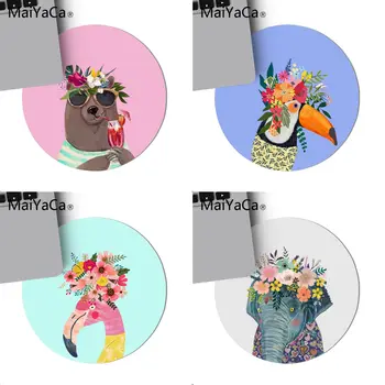 

Top Quality Art garland of animal Leopard Alpaca Anime round Mouse Mat gaming Mouse pad For PC Laptop Notebook 20x20cm desk pad