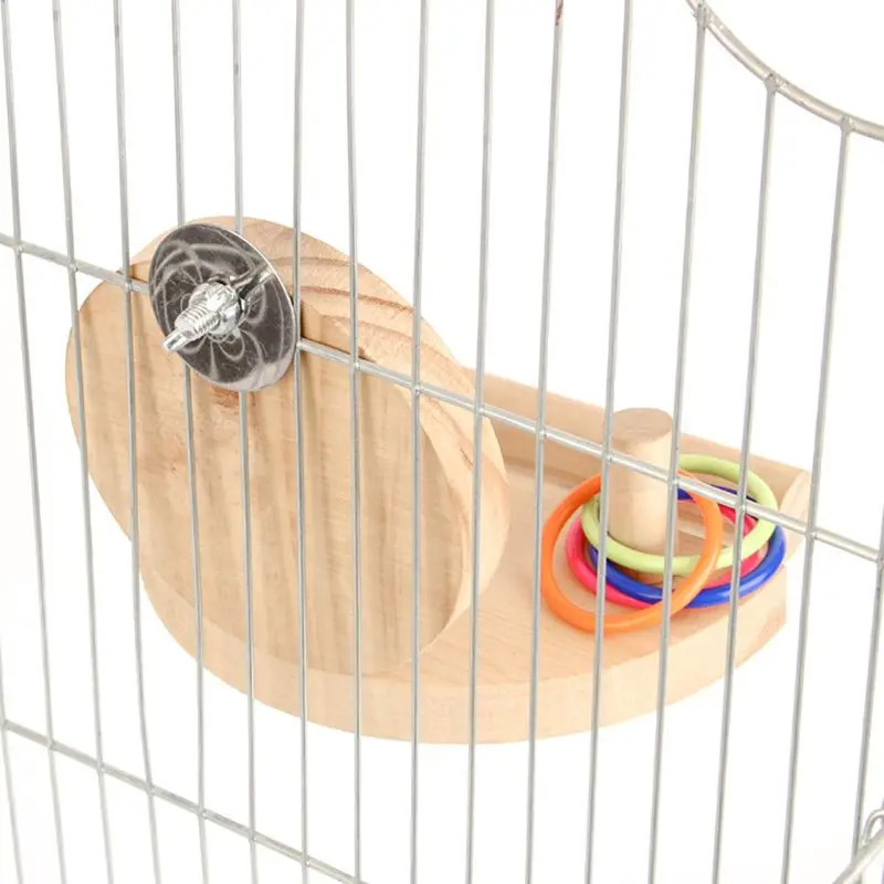 Птичий окунь с зеркалом для попугая клетка деревянная интеллектуальная обучающая жевательная игрушка