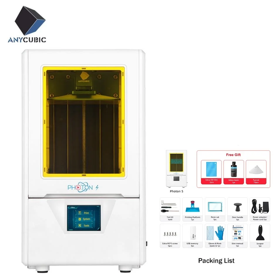 White Photon-S Anycubic Photon S 3d принтер Photon-S 2 цвета УФ принтер SLA/lcd Высокая точность двойной оси Z 3d drucker Imprimante impresora 3d - Цвет: White Photon-S