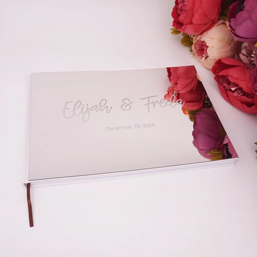 25*18 CM Personalized Guest Book Gold Silver Rose Gold Guestbook Wedding Journal Custom Names and Date Birthday Album wedding guest book