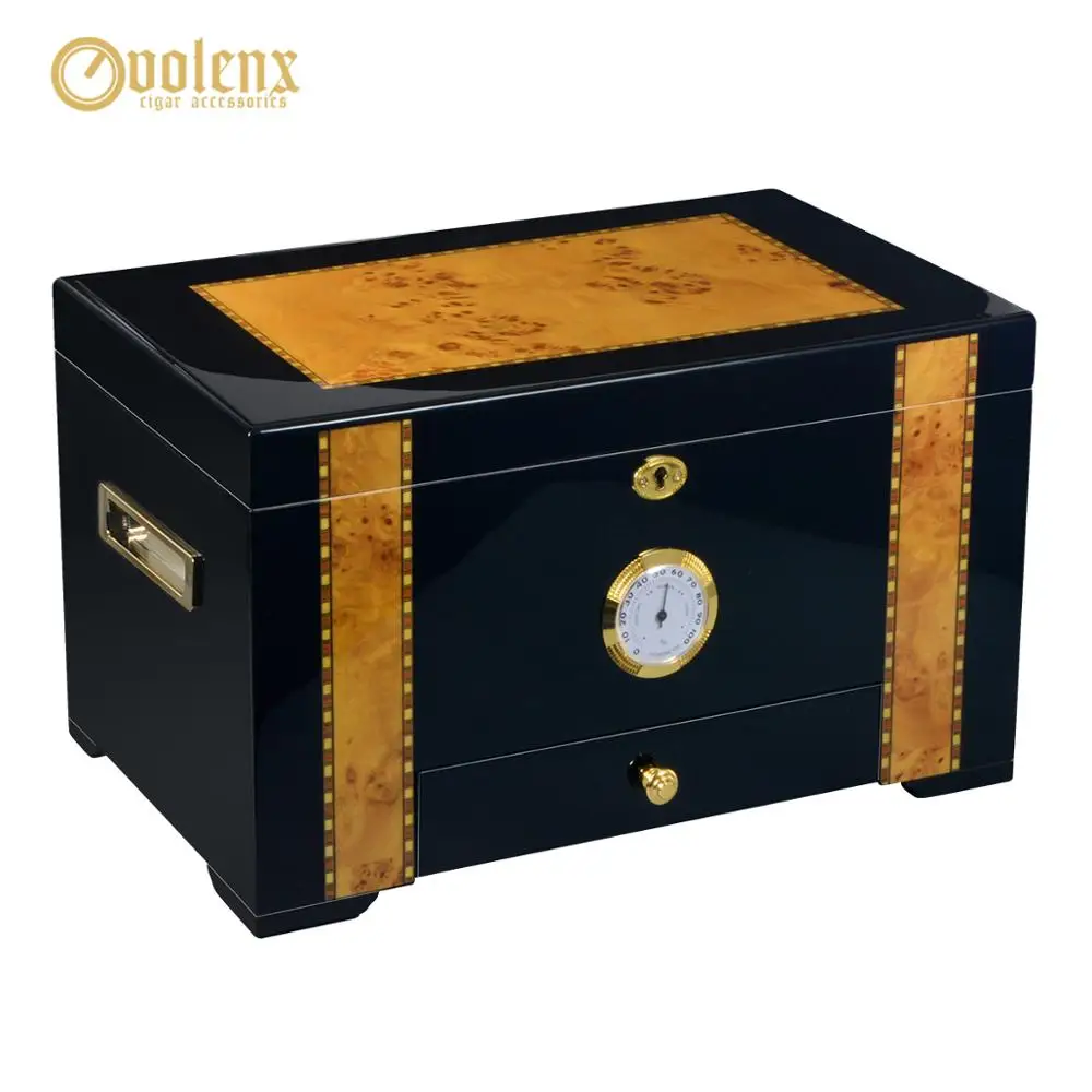 

VOLENX Cigar Cabinet with Humidifier and Hygrometer Luxury Humidor for Club Desktop Double Layer Cigar Box