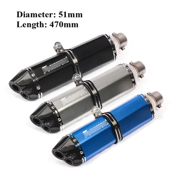 

Motorcycle Dirt Bike ATV Exhaust Tail Pipe Tip Muffler Silencer Tube Slip on 38-51mm Universal 470mm