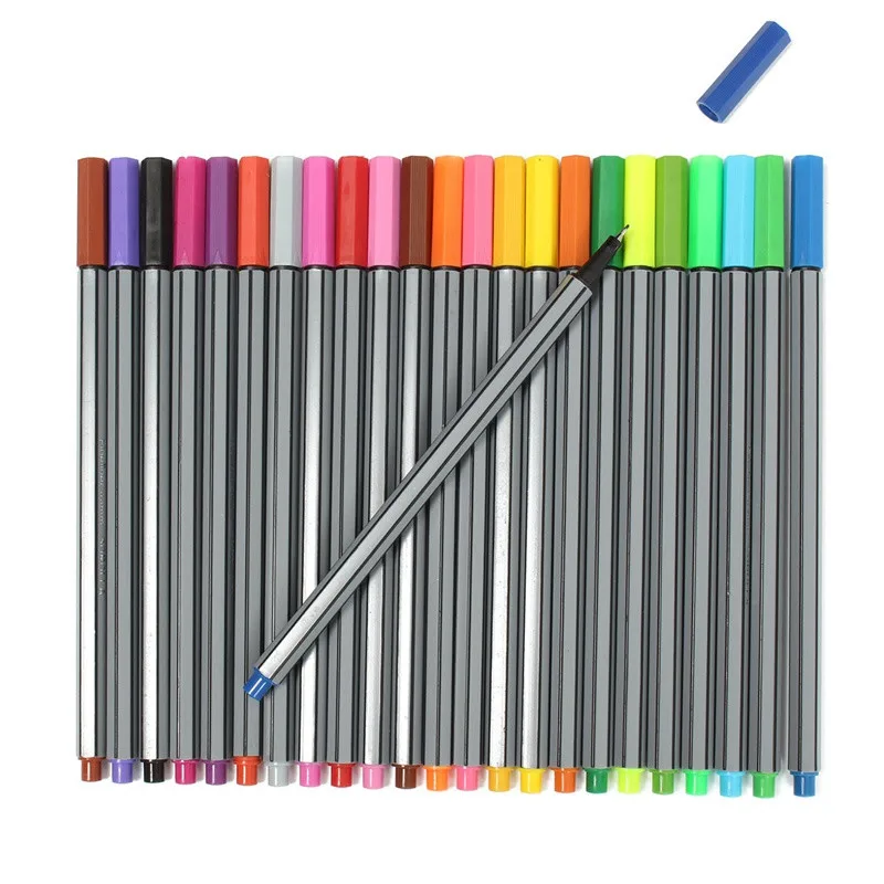 0.4 mm 24 color fineliner markers pen art painting liner drawing sketch set 