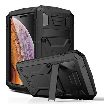 

Full Protective For Iphone X XS XR XSMAX Alloy + Silicone Protection Mobile Phone Anti-fall Dustproof Waterproof Metal Bracket