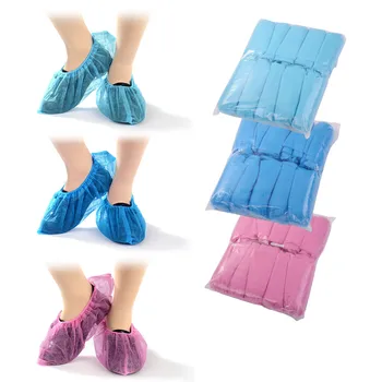 

100pcs/pack Disposable Shoe Covers Thicken Home Indoor Floor Anti-skid Overshoes Non-woven Dust Proof Feet Shoe Cover