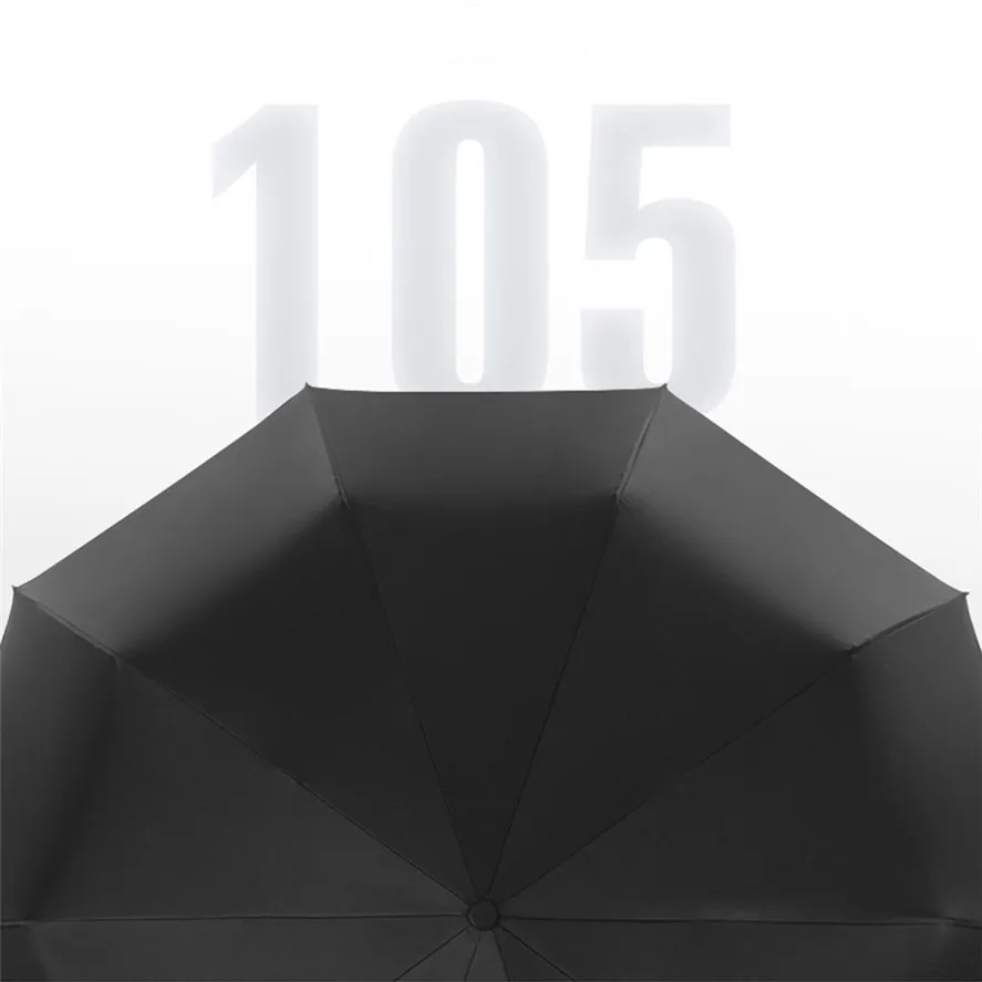 New 1PC Black Automatic Folding Business Umbrella Gold Handle Tri-Fold Umbrella High Quality 1015#30